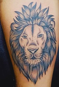Tattoo uploaded by Mr LSPerry  Lion with cultural symbol  Tattoodo