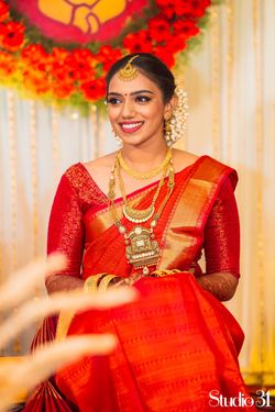 red saree for pre wedding