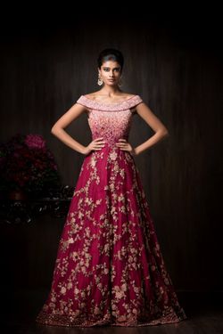 Off shoulder clearance indian wedding dress