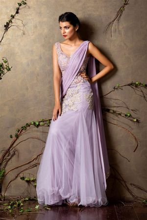 cocktail saree draping