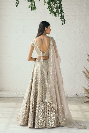 lehenga mink mauve mirror