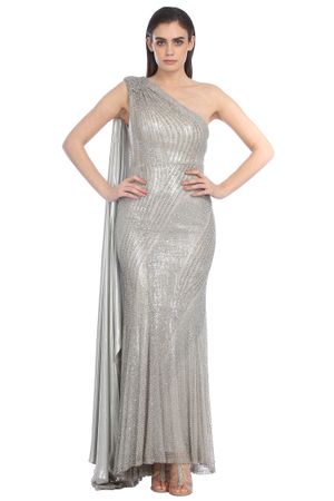 Silver Gowns for Engagement - Designer Collection with Prices