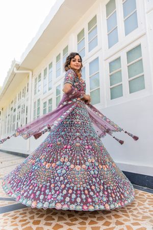 Purple Lehenga for Engagement 