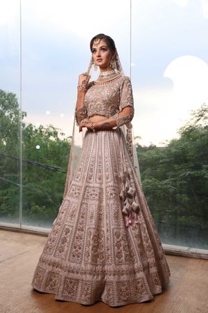 Dark Pink Soft Net Stylish Wedding Reception Lehenga Choli @Indian Couture