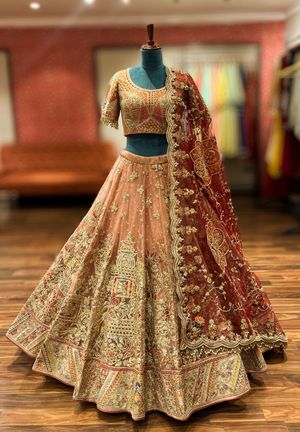 Buy Peach Silk Lehenga Online - Latest Collection with Prices