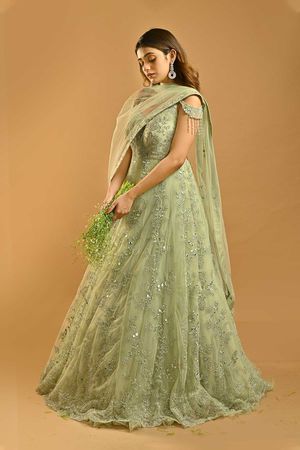 Light Green Gowns for Engagement - Designer Collection with Prices