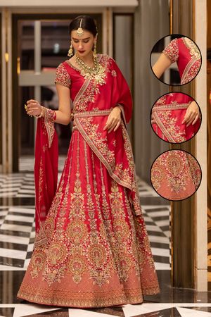 Brown Red Designer Lehenga Choli Get Extra 10% Discount on All Prepaid –  Dailybuyys