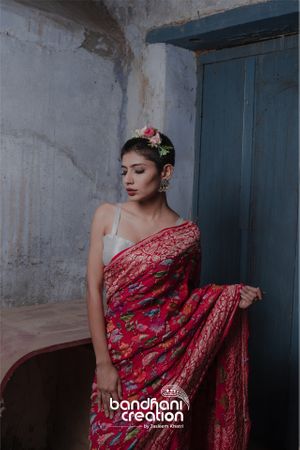 Red Georgette Bridesmaids Sarees with Prices