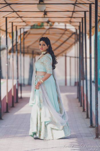 Photo of pale blue lehenga