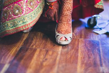 Photo of gold bridal shoes by Madden Girl