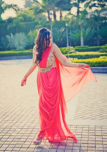 engagement look with saree