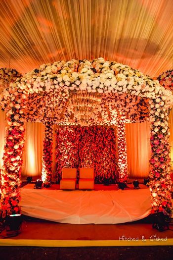 Wedding Decor Photo white roses mandap