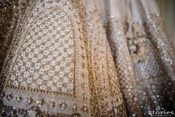 Gold Bridal Lehenga Photo gold sequin embroidery