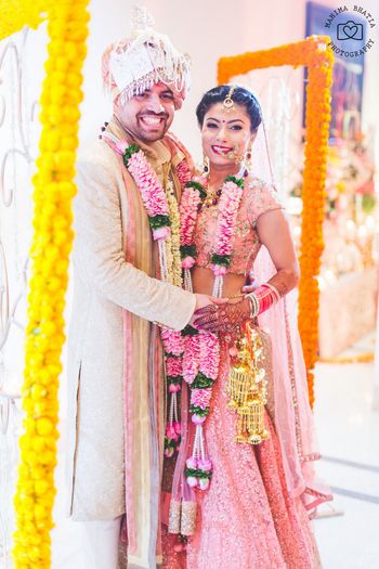 Photo of Light pink jaimalas, pink and green jaimala