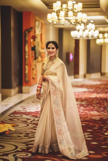 saree wearing style for reception