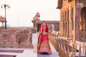 Photo of red bridal lehenga