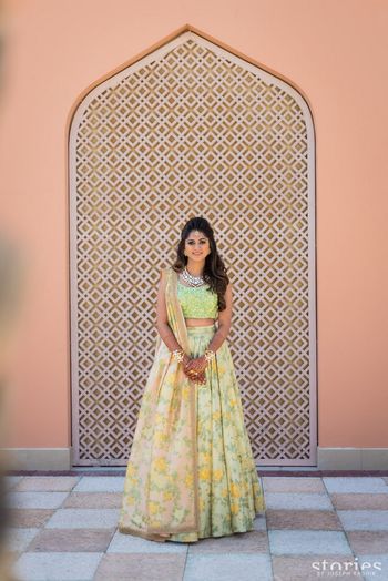 Light Green Outfits Photo floral lehenga
