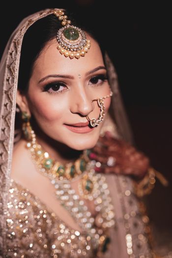Close up shot of a bride.