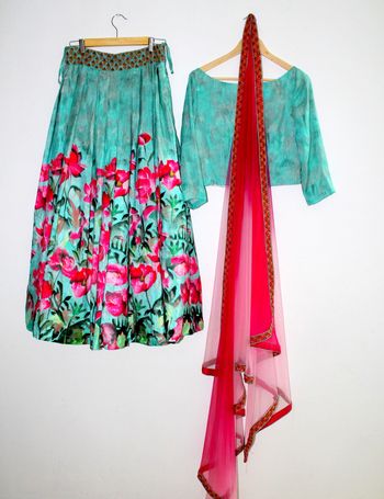 Photo of teal lehenga