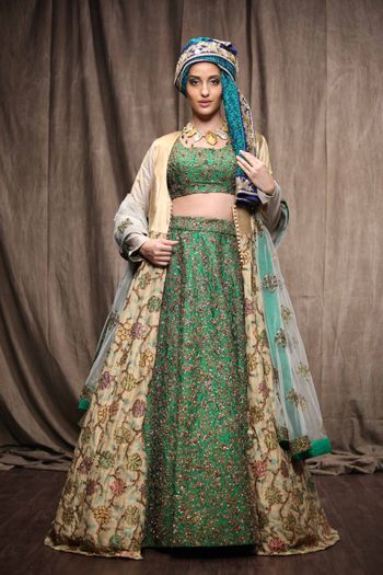 dark green lehenga