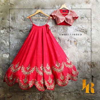 scalloped edge lehenga
