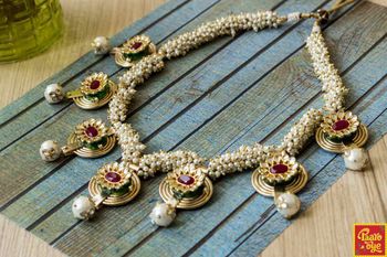Photo of Pearl String Ruby Meenakari Necklace