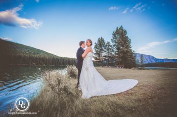 Christian Wedding Couple Portrait by the River