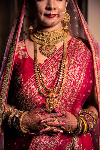 Layered necklaces temple jewellery 