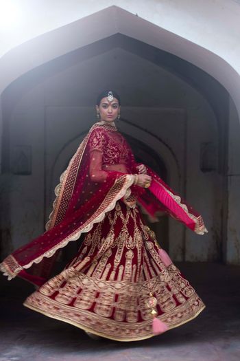 Photo of Wine color bridal lehenga