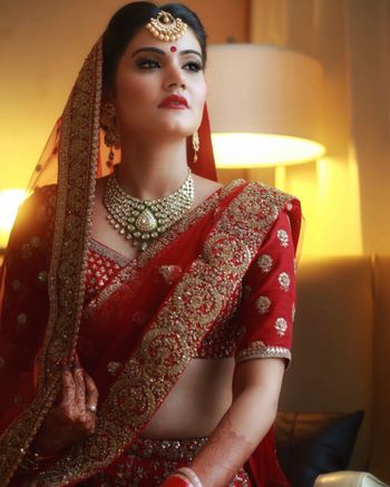 crimson red bridal lehenga