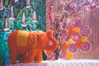Genda phool elephant prop for mehendi