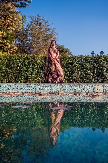 Photo of Reflection photography bridal portrait