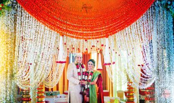 hanging floral south indian mandap decor