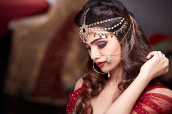 Photo of Multiple chain kundan and ruby mathapatti and nath