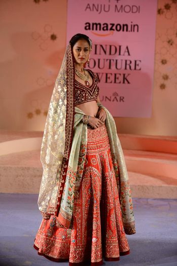 red bridal lehenga