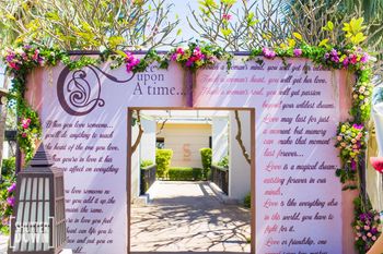 Fairytale theme storybook entrance decor idea