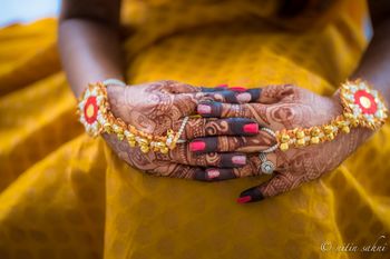 Gota and ghungroo haathphool for mehendi