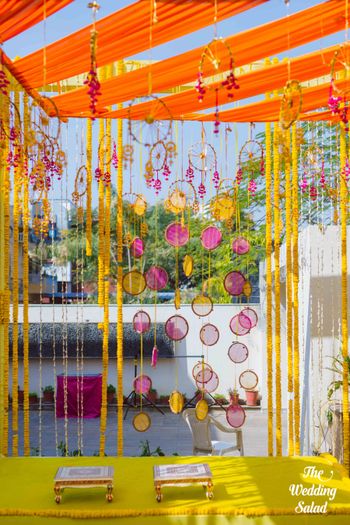 Photo of hanging mehendi decor elements