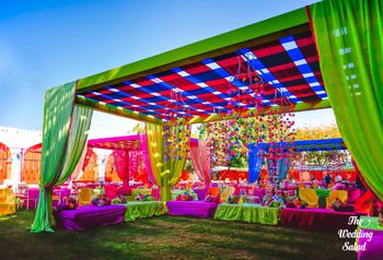 Photo of Bright and colorful Mehendi decor