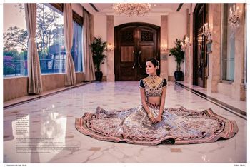 green and gold lehenga