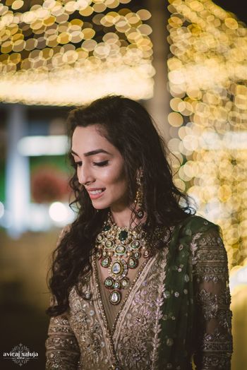 Green and gold wedding jewellery