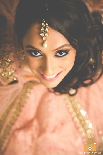 bride looking up
