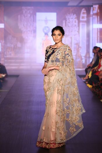 two tone shades saaree