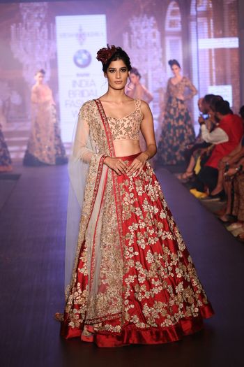deep red raw silk lehenga