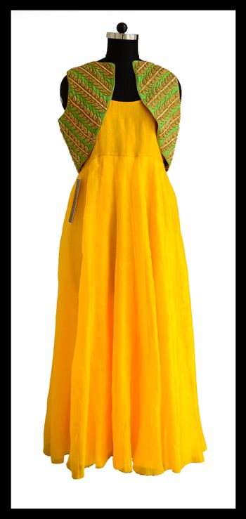 Photo of bright yellow anarkali