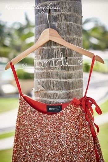 Customised bride hanger with lehenga 