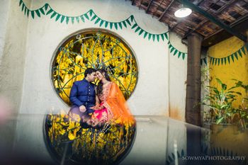 Photo of Romantic couple reflection shot
