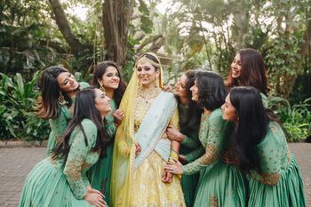 Cute bride and bridesmaids shot