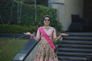 Bachelorette bridal portrait with sash