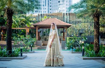 Off white wedding lehenga for day 